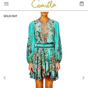 Authentic Camilla 100 % Silk Printed Dress. Size small